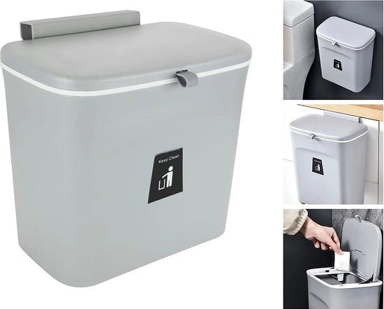 Contenitore di raccolta, appeso, con coperchio, 7 litri, contenitore di raccolta per appendere, con coperchio, parete apribile per camera da letto, armadio, cucina, bagno