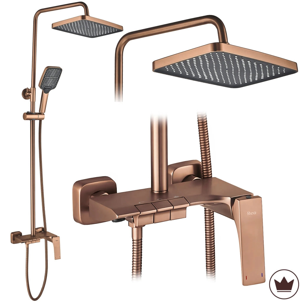 Set Doccia Premium Rea Joe Brush Copper