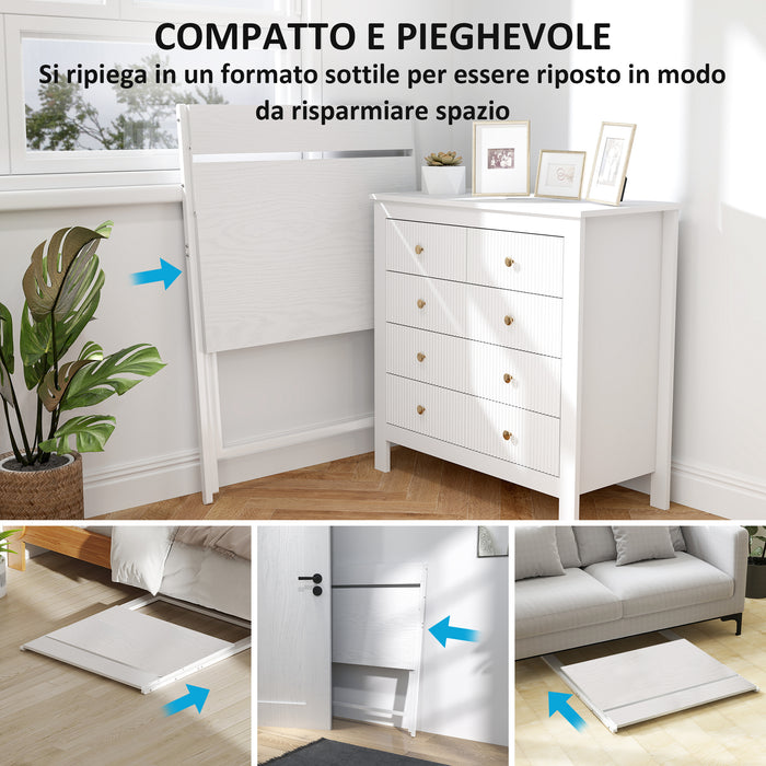 Scrivania Pieghevole 81,5x62x86,5 cm con Ripiano per Monitor Bianco