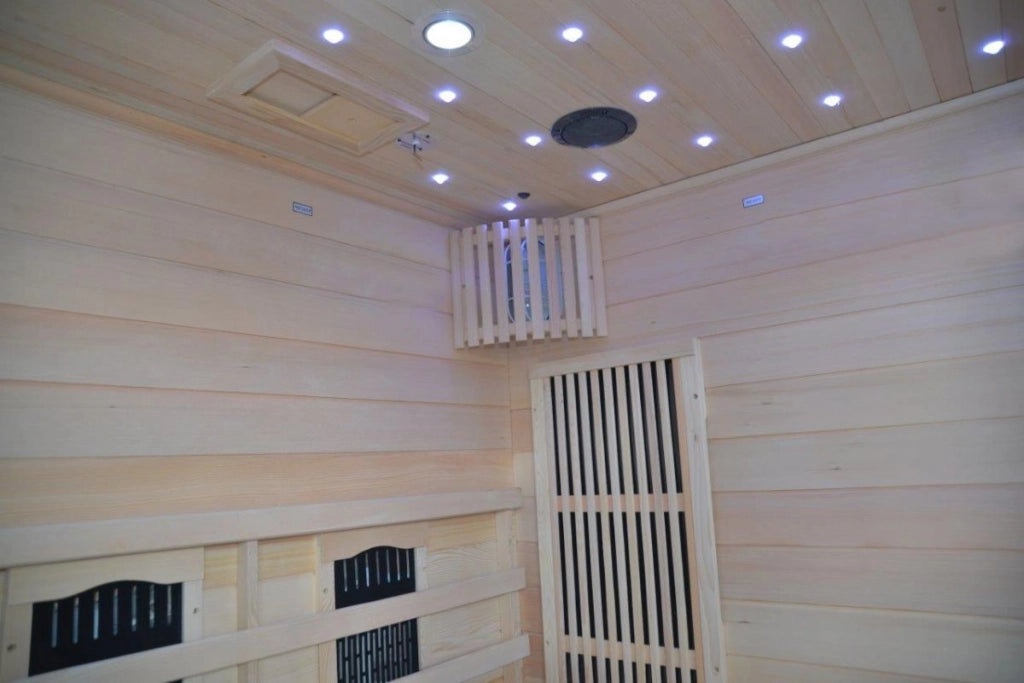 Sauna infrarossi combinata angolare, 2 posti full optional 125x110x190cm Relpunt Overest