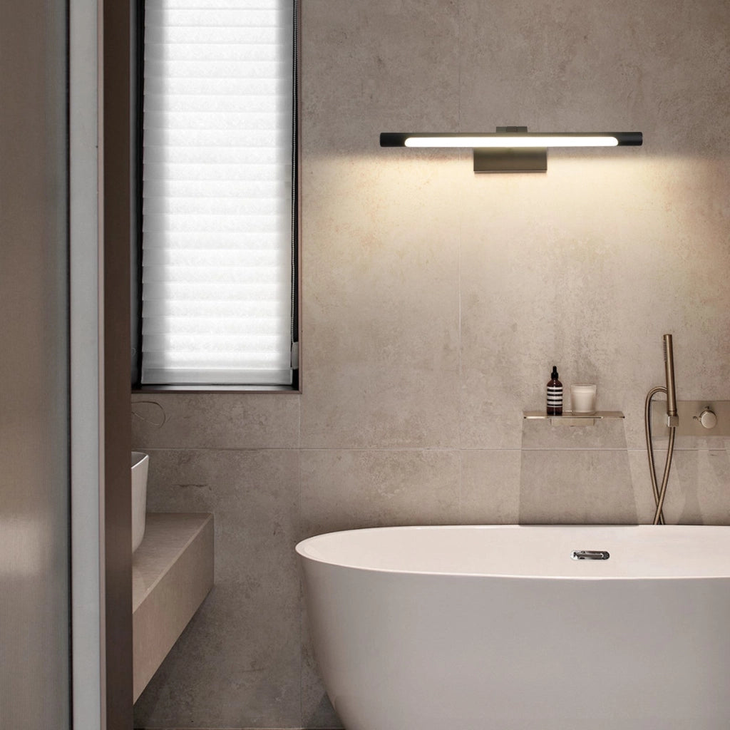 ZMH Lampada da Bagno sopra Specchio 40 cm 6W Nera a Parete IP44 4000K Luce Neutra Moderna per Armadio da Bagno Cantina