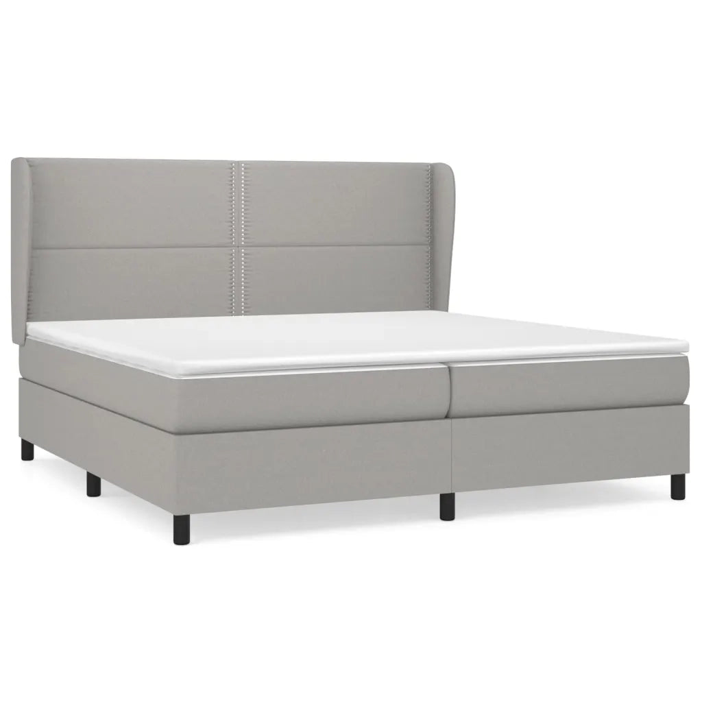 Giroletto a Molle con Materasso Grigio Chiaro 200x200cm Tessuto 3127909