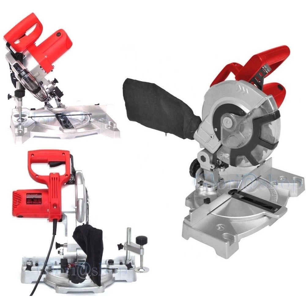 Trade Shop - Troncatrice Taglia Per Legno 1400 W Sega Circolare Lama Taglio 210 Mm A 45° Lati -