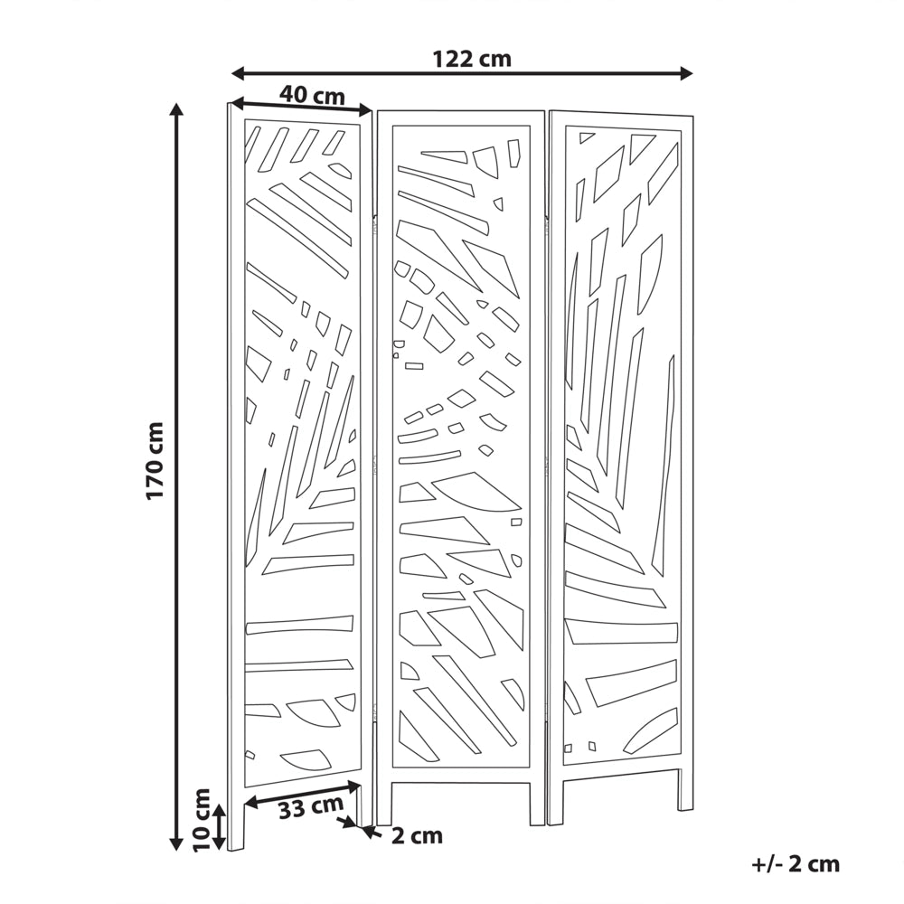 Separatore di stanza in legno naturale di Paulownia MDF a 3 pannelli pieghevole schermo decorativo divisorio