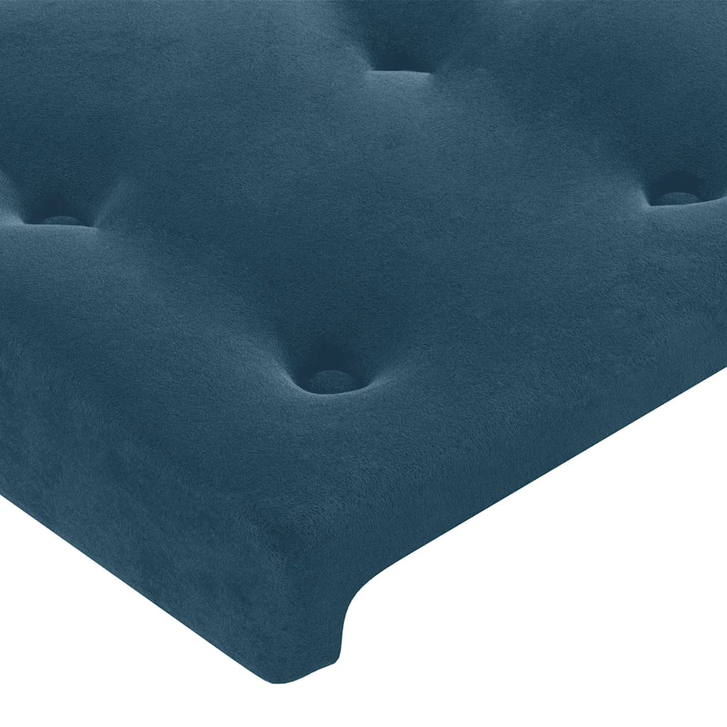 Letto a Molle con Materasso e LED Blu Scuro 80x200cm in Velluto 3134613