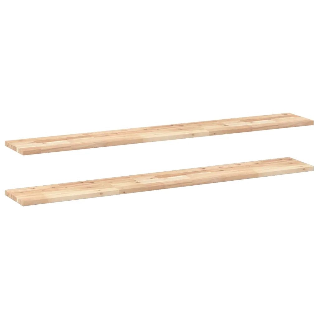 Mensole da Parete 2 pz 120x20x2 cm Legno Acacia Non Trattato 3279352