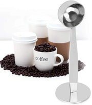 Caffettiera 2-in-1 a doppio scopo - Cucchiaio in acciaio inossidabile - Misura - Compacto - Facile da pulire - Caffettiera a doppio scopo con cucchiaio integrato - Codice prodotto: 123456 - Modello: DG-KS-2