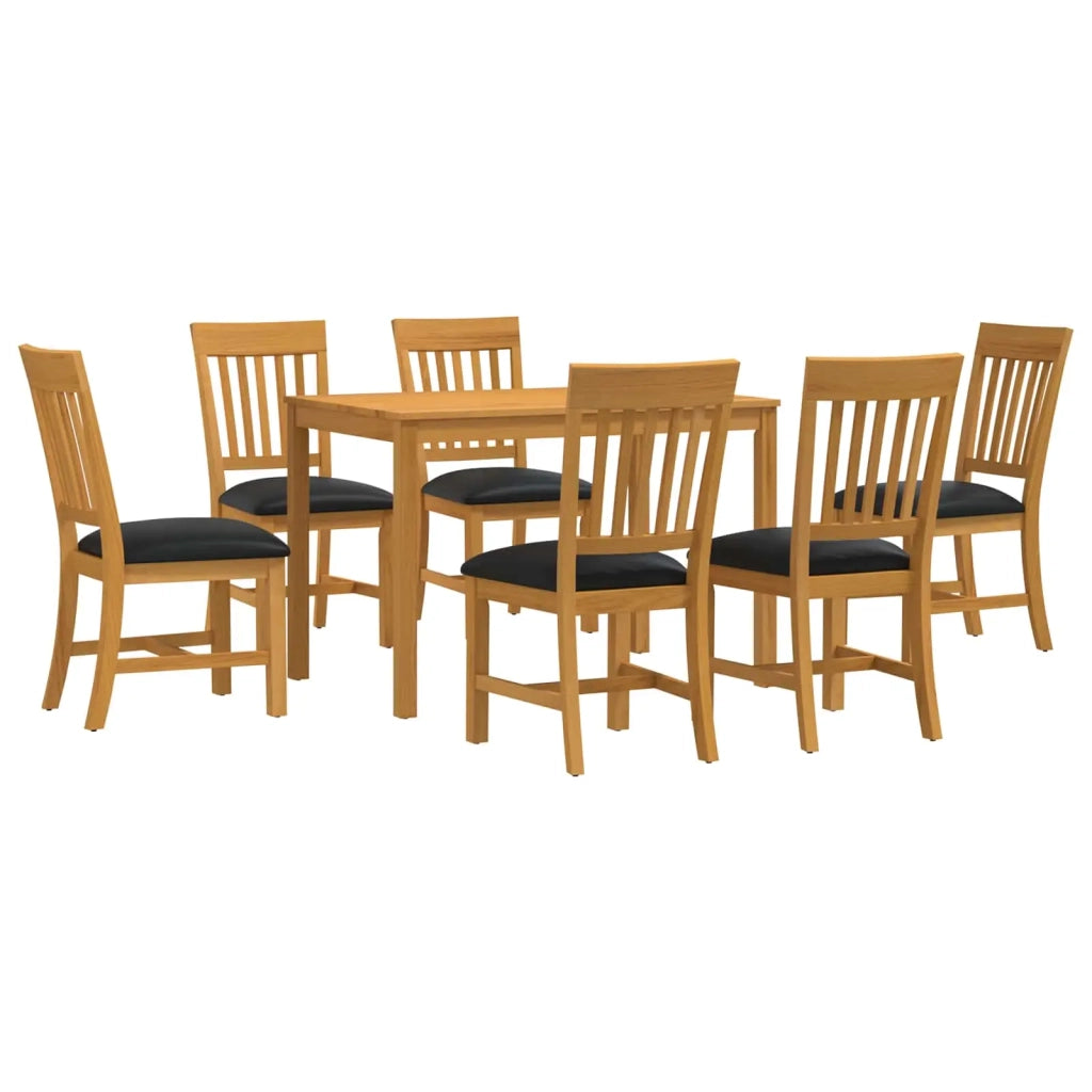 Set da pranzo 7 pz Nero Legno di Quercia Massello 3430258