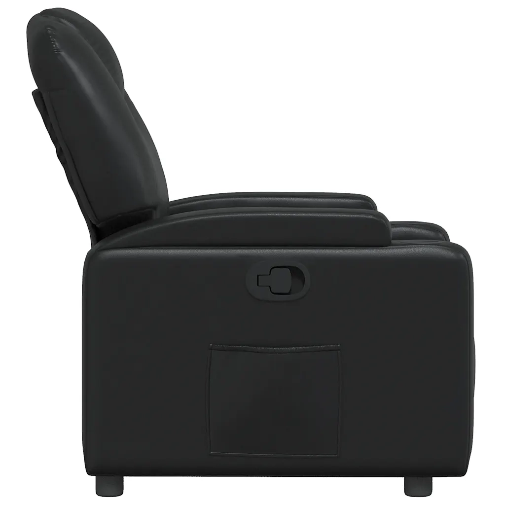 Divano Sedia-Poltrona reclinabile nera in similpelle 539657
