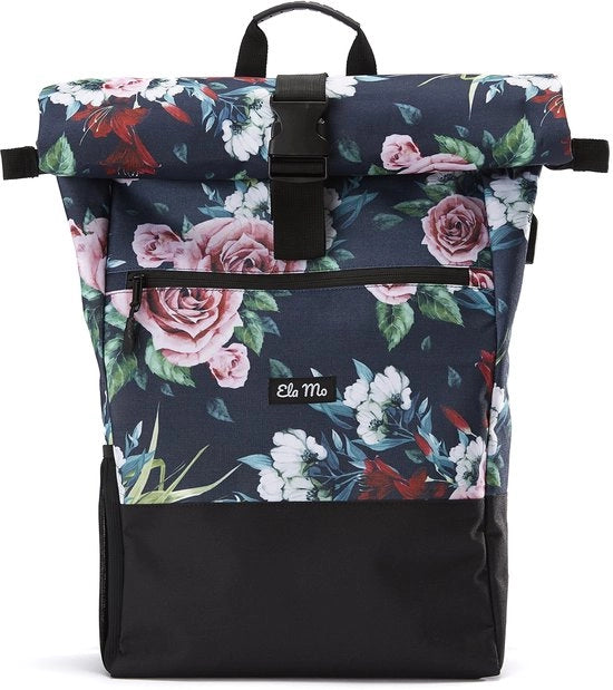Borsa da donna | Bella e ben progettata | per università, viaggi, tempo libero e lavoro | con tasca per laptop e tasca antisfondamento | Fiori