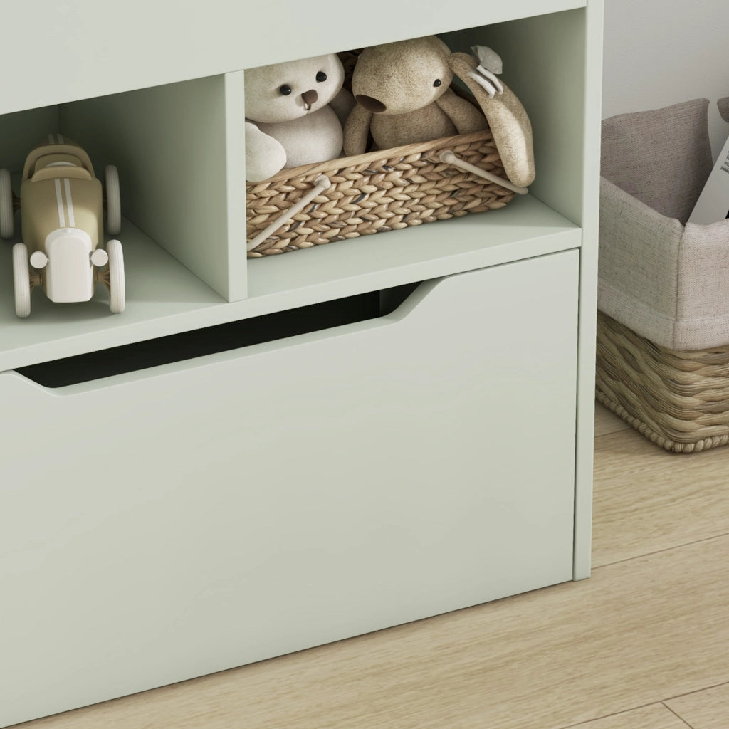 Libreria scaffale con cassetto ¨C zephmum ¨C legno multistrato verde 60x30x