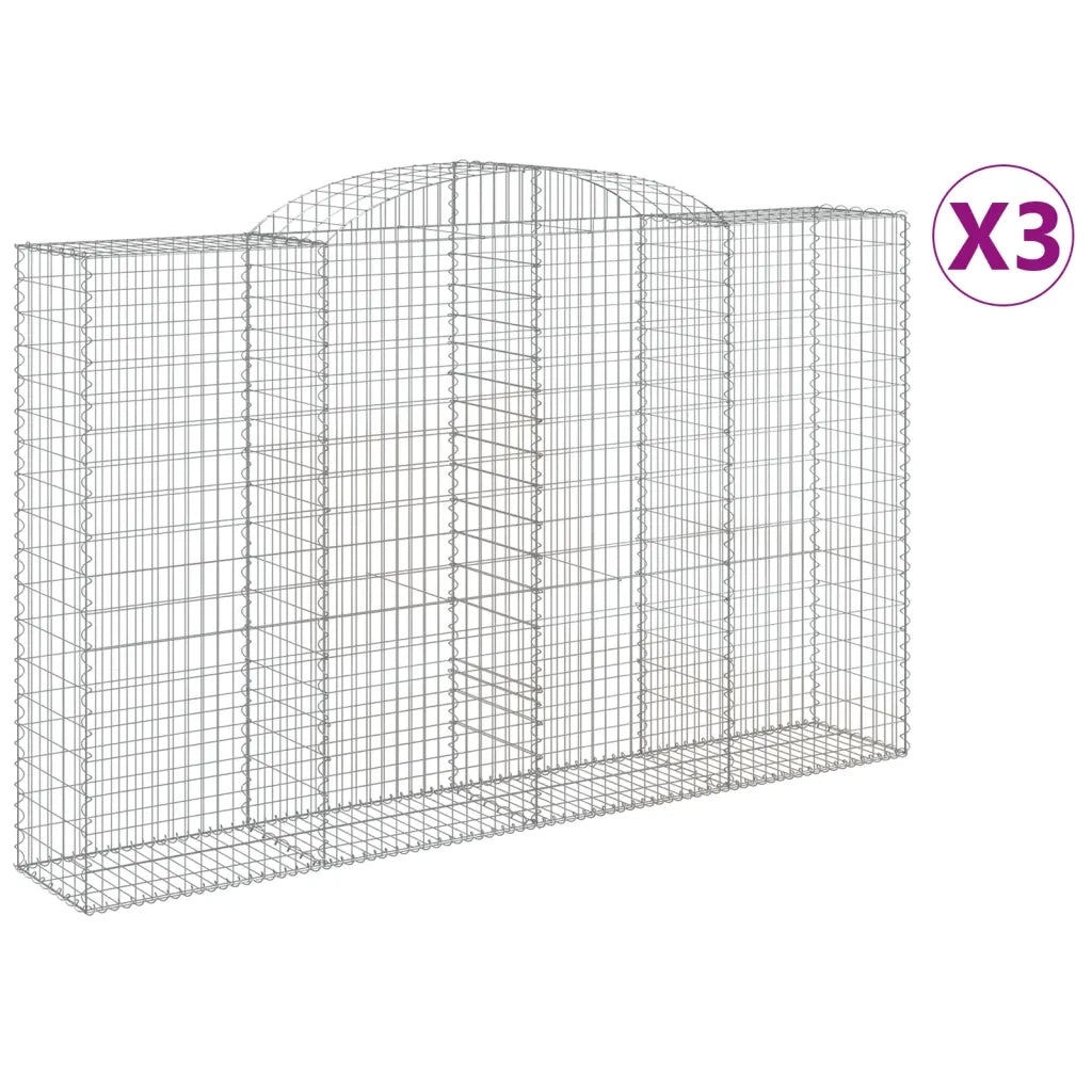 Cesti Gabbioni ad Arco 3 pz 300x50x180/200 cm Ferro Zincatocod mxl 103973