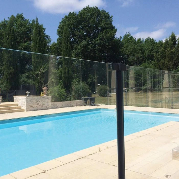 Recinzione Di Sicurezza Per Piscina In Vetro E Alluminio Crystal Shield Sp03 - Kit Modulo 150 X H. 114 Cm Altezza: 114 cm