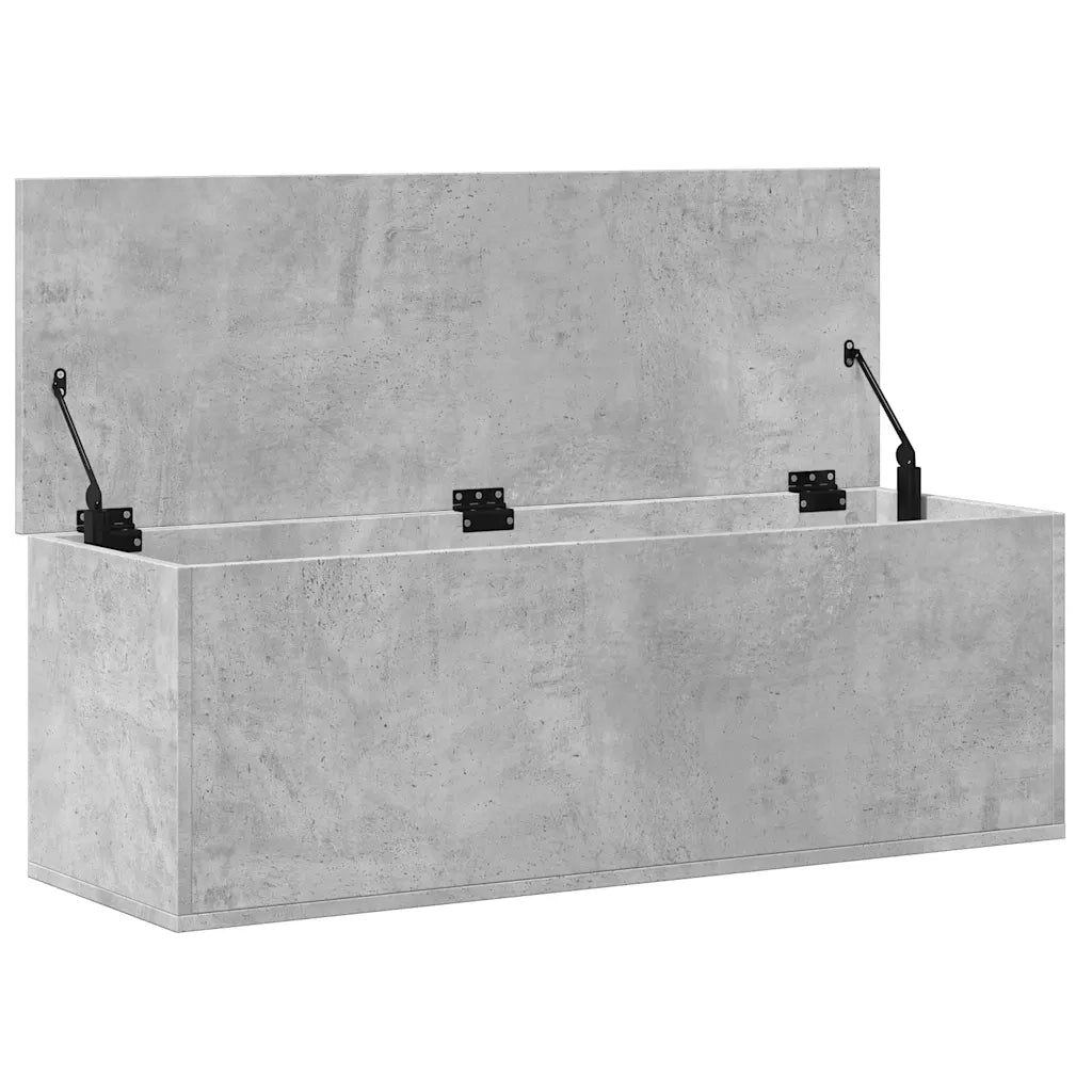vidaXL Contenitore Portaoggetti Grigio Cemento 102x35x35cm Truciolato