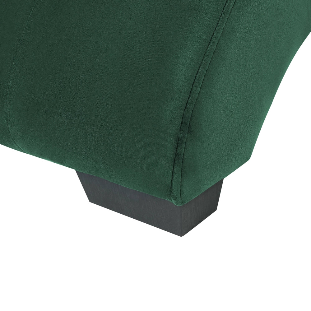 Chaise longue Velluto verde smeraldo Altoparlante Bluetooth integrato Caricabatterie USB Design moderno Divano curvo per 1 persona Soggiorno