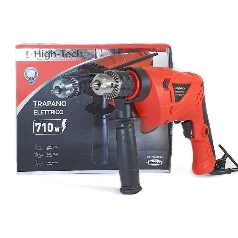 TRAPANO A PERCUSSIONE DA 710 W CON IMPUGNATURA ERGONOMICA TENSIONE: 230/50HZ,  3 - HIGH-TECH