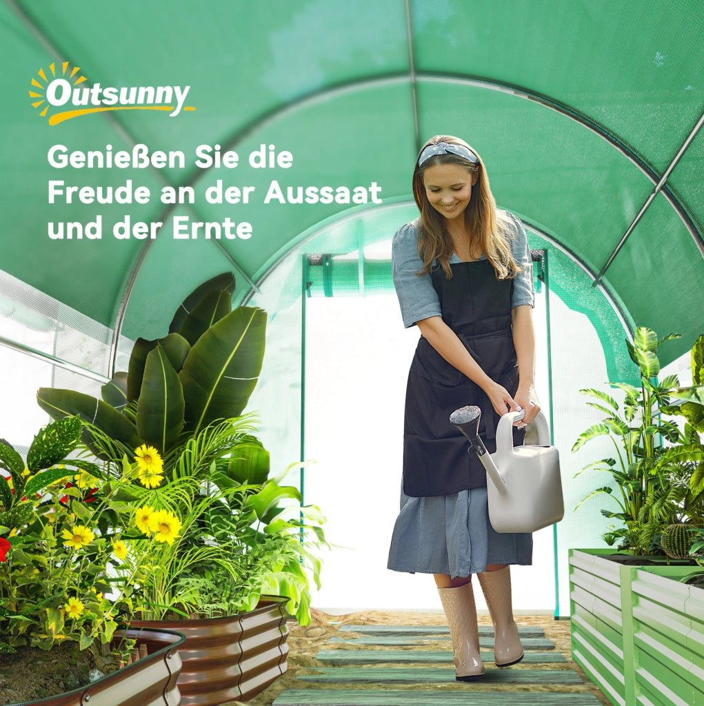 Serra a tunnel verde 3 x 2 x 2 m con copertura rinforzata