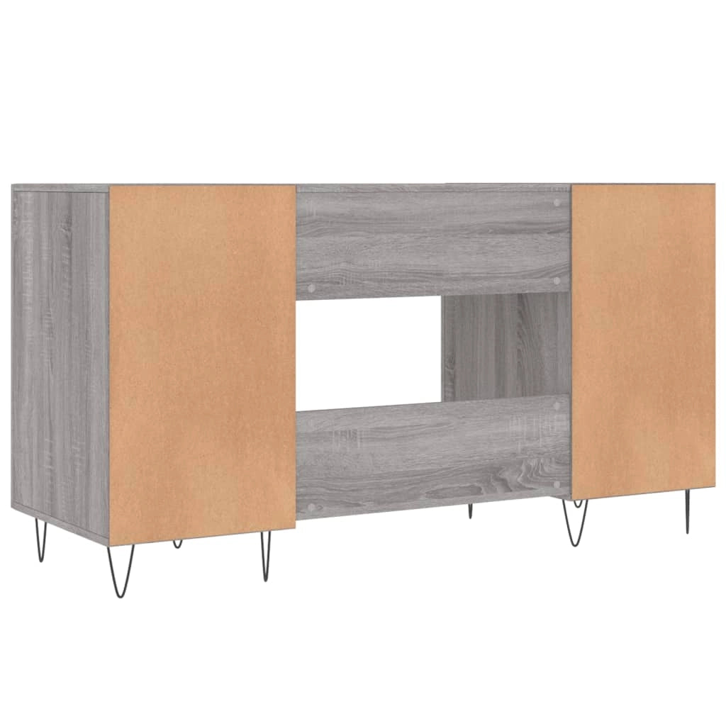 Scrivania Sonoma postazione computer mobile per computer scrivania da studio 140 x 50 x 75 cm legno ingegnerizzato grigio 02_0023952