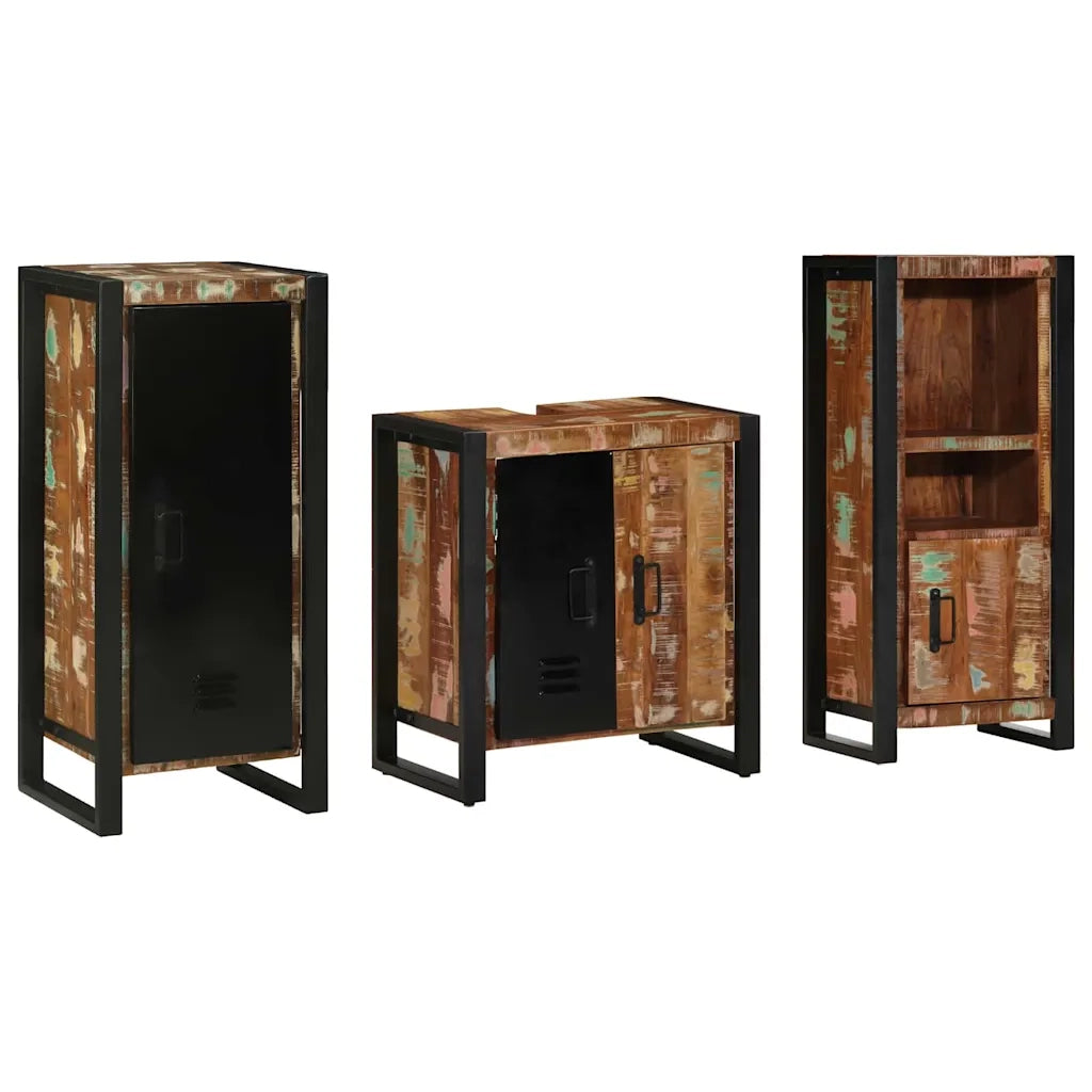 Set di mobili per il bagno 3 pcs Legno Recuperato Massello 3305617