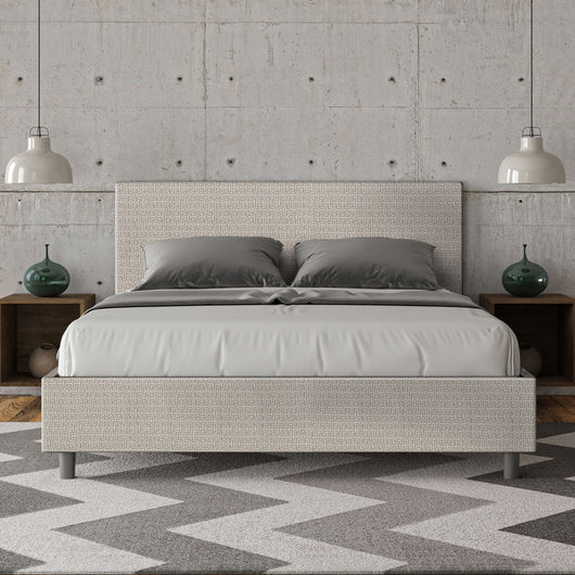 Letto Matrimoniale 160x190 cm Senza Rete Adele Labirinto 01 Bianco