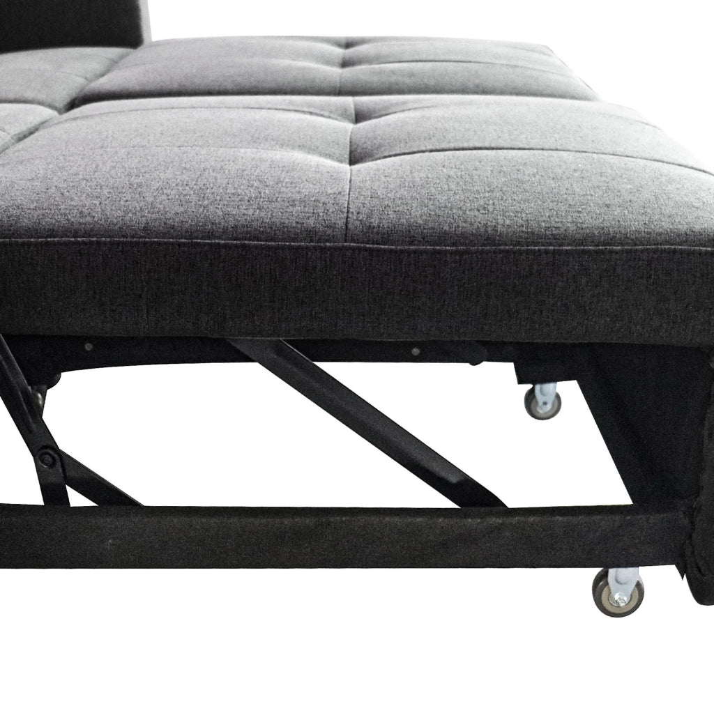 Divano letto 3 in 1 grigio con USB e schienale reclinabile
