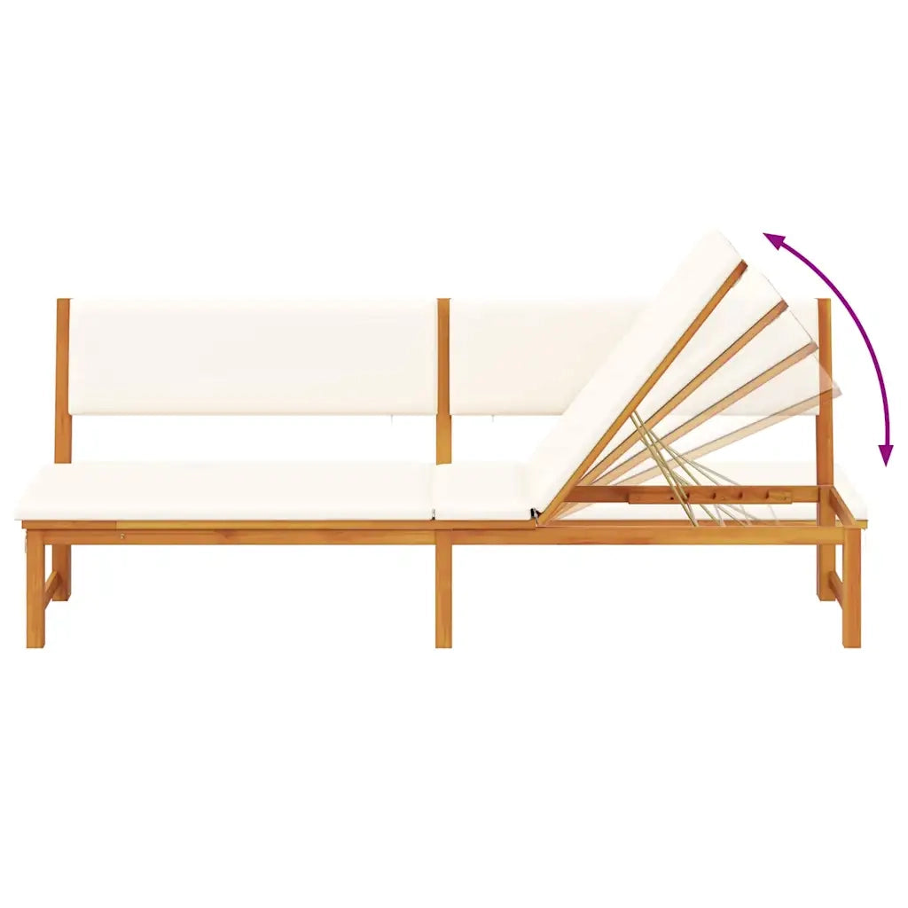 Lettino da sole con cuscino Olio Naturale 200 x 57 x 75cm 4108112