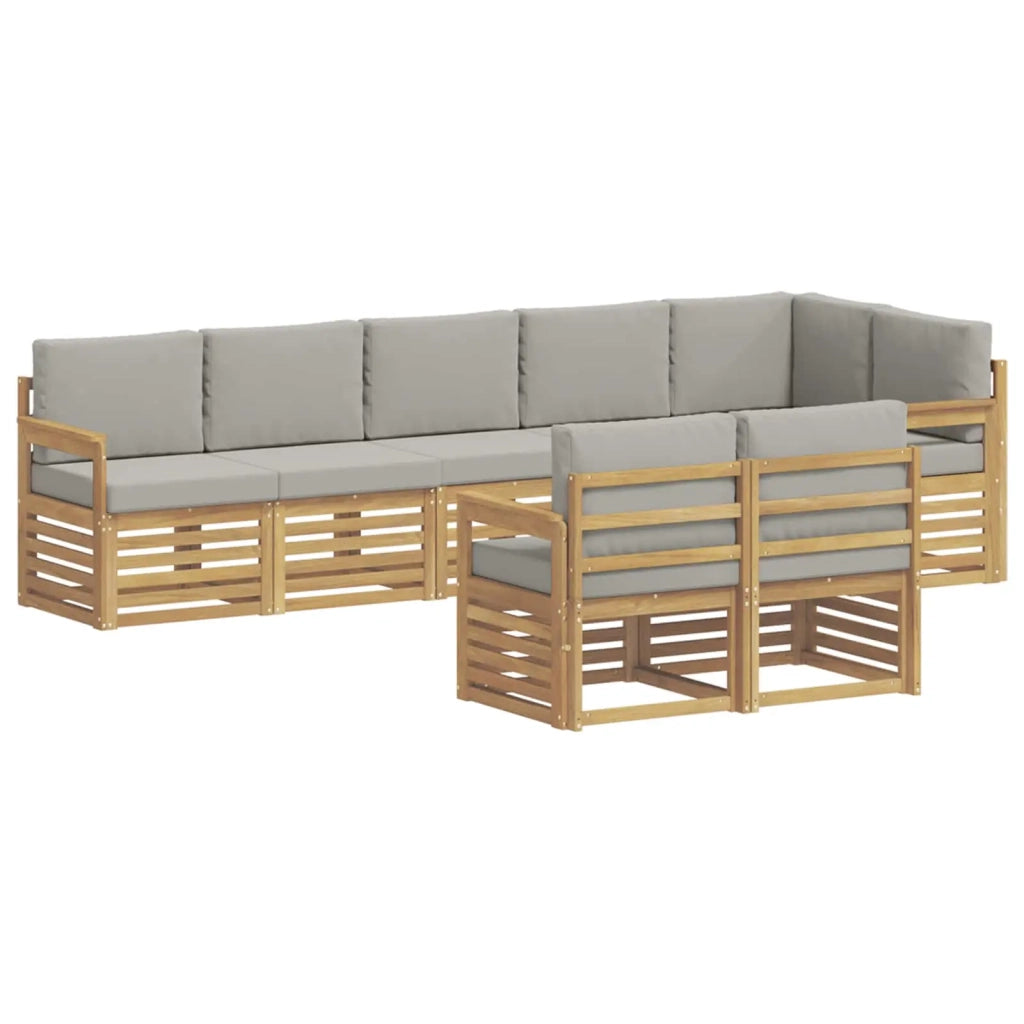 Set di divani da esterno 8 pcs Bianco e Grigio Chiaro 3392021