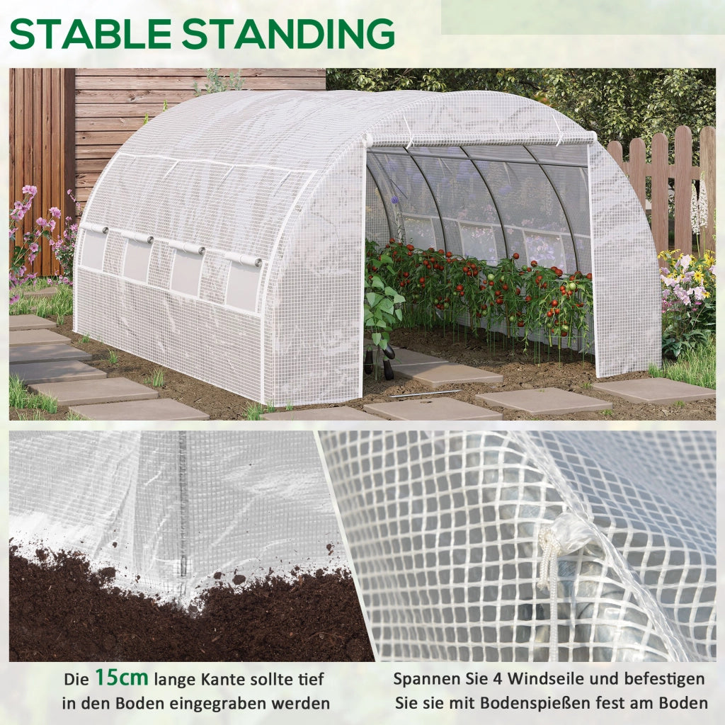 Serra tunnel da giardino ¨C zephmum ¨C bianco 4x3x2m
