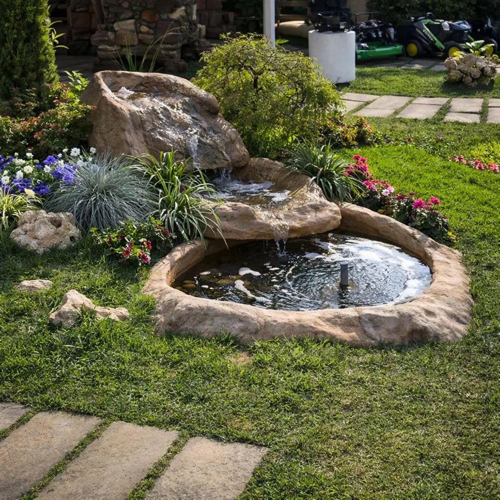 Cascata da giardino marmore con pompa e filtro con laghetto di raccolta resina
