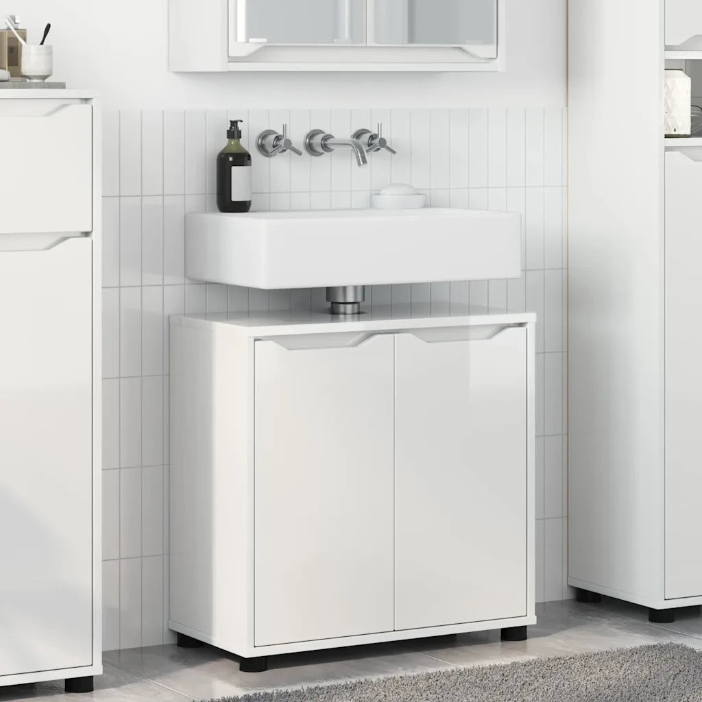 Mobile per lavabo da bagno Bianco Lucido 60 x 30 x 60 cm