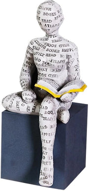 Becco di donna lettrice, decorazione per parete, figura di donna in lettura, oggetto decorativo artigianale personalizzato con pittura a mano, figura di donna in lettura per desktop, libro da appendere, oggetto decorativo (5)