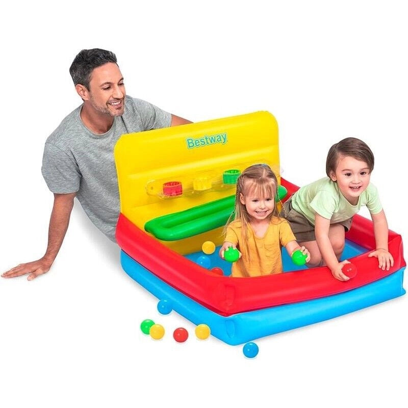 BESTWAY PISCINA CON PALLINE SORT 'N PLAY GIOCO EDUCATIVO 104X94X60 CM CON PALLINE 15 PZ GONFIABILE