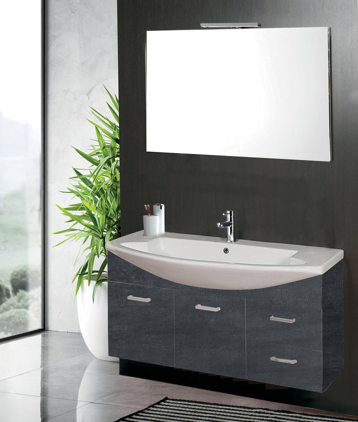 Mobile da Bagno Sospeso 108cm Mazzoni Manhattan Antracite
