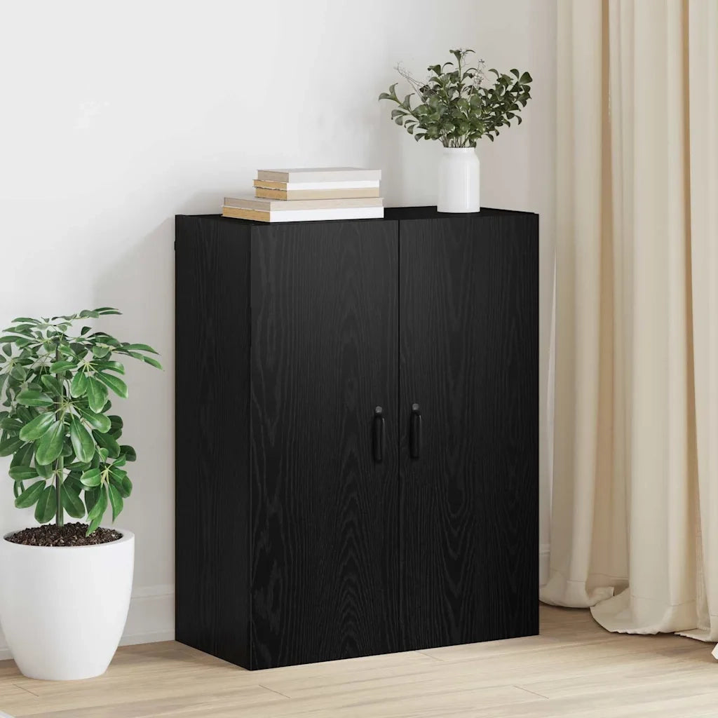 vidaXL Armadio pensile Rovere nero 69.5 x 34 x 90 cm Legno multistrato