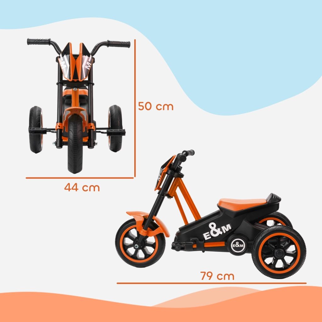 Triciclo Bambini ¨C zephmum ¨C Acciaio Arancione 79x44x50 cm