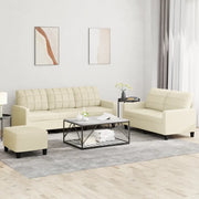 Set di Divani 3 pz con Cuscini crema in Similpellecod mxl 107064