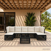 Set Divano da Giardino 8 pz Nero polyrattan 3434311