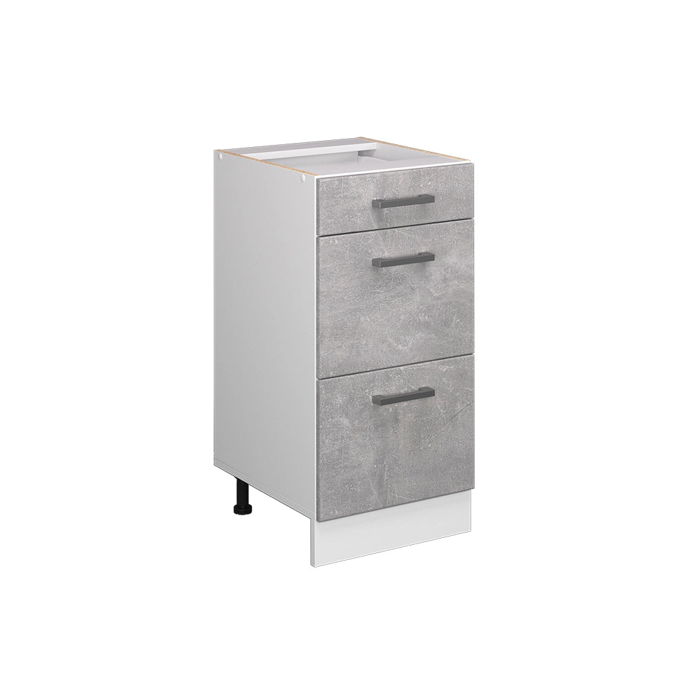 Vicco Mobiletto base per cucina Calcestruzzo 40 cm con cassetti, senza piano di lavoro