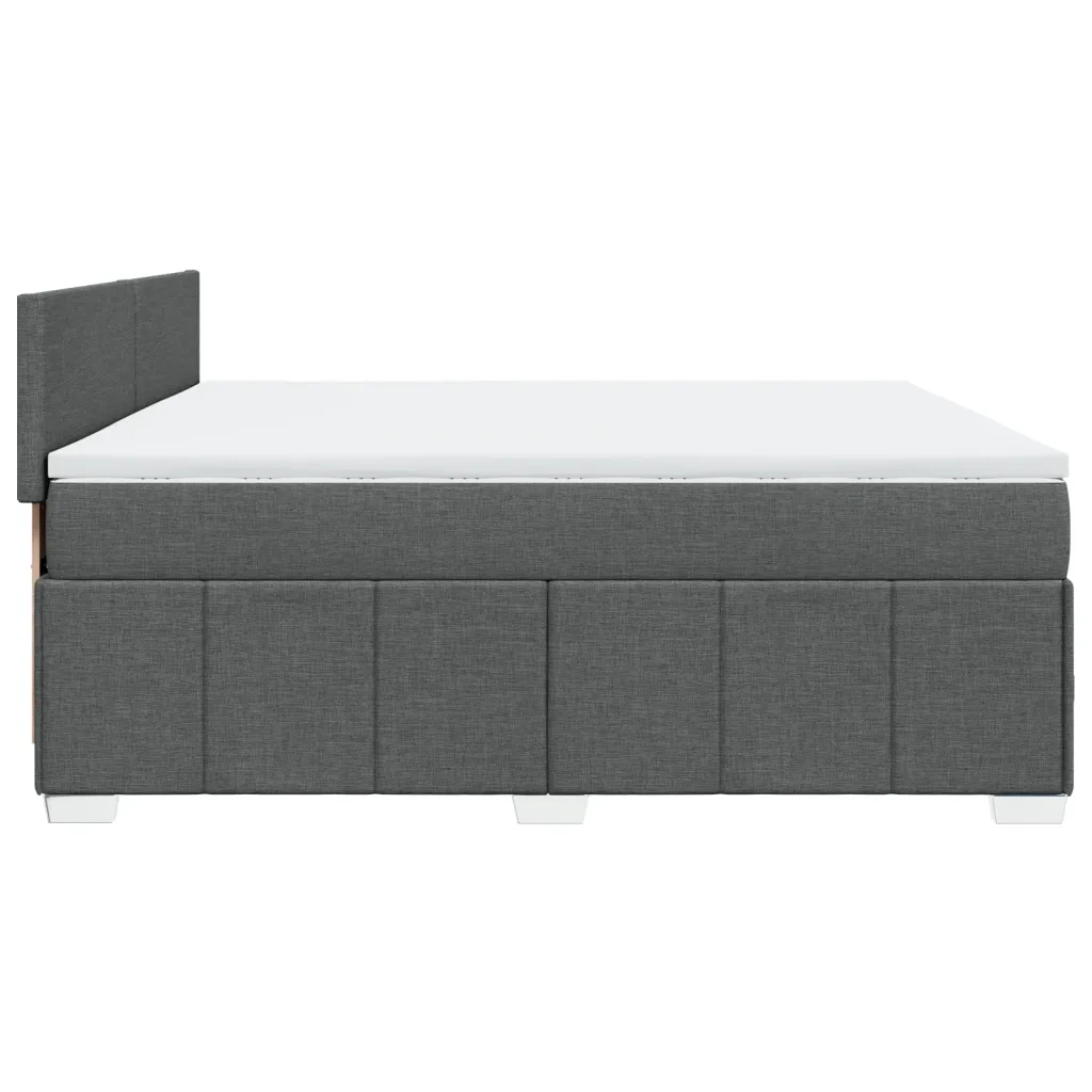 Giroletto a Molle con Materasso Grigio Scuro 180x200 cm Tessuto