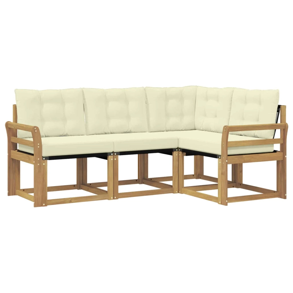 Set di divani da esterno 4 pz Bianco e Crema 3389428