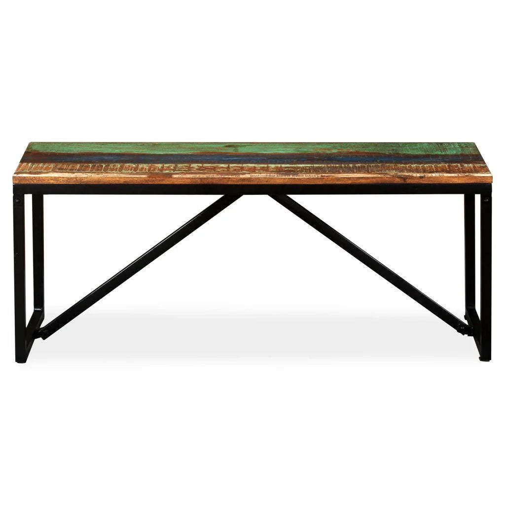 Panca/pouf/sgabello/panca mobile 110 cm in legno massello di recupero 3002127