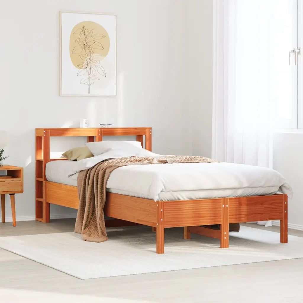 Letto senza Materasso Marrone Cera 120x190 cm in Legno di Pino 3306167