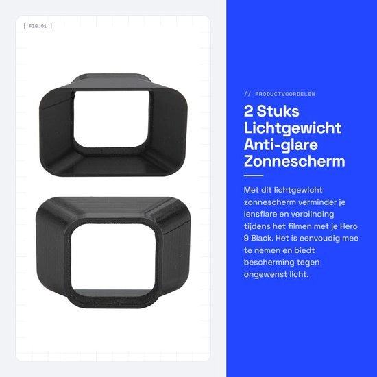 Schermo Solare Leggero - Zonneschermo per Hero 9 Black - Anti-glare - Portatile - Riduce Flare di Lente e Verifica Visiva
