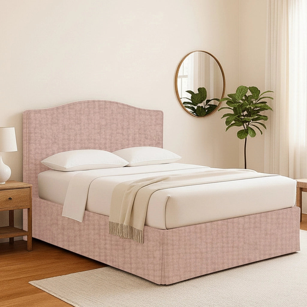 Bebington, Letto Matrimoniale Sfoderabile Made in Italy, Rosa
