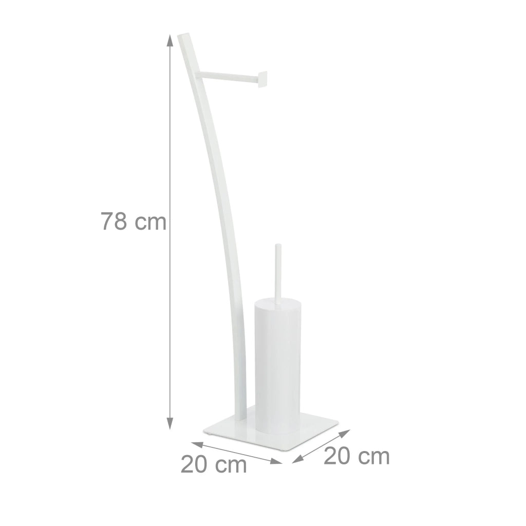 Set di accessori per WC pratico e moderno per bagno 40 x 20 x 20 cm in plastica bianca 13_0004058