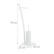 Set di accessori per WC pratico e moderno per bagno 40 x 20 x 20 cm in plastica bianca 13_0004058