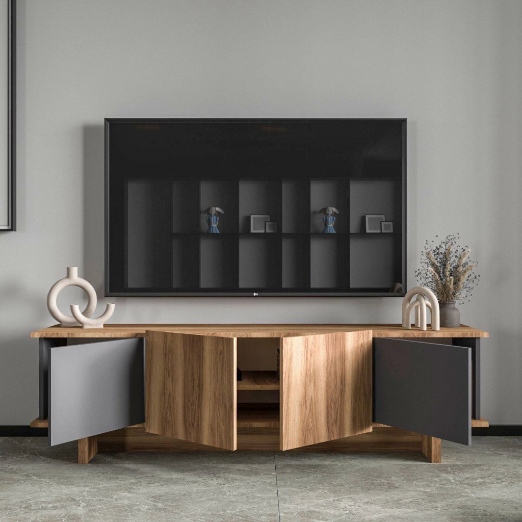 Mobile TV in legno "Diana" 180 x 33 x 50 cm - Antracite