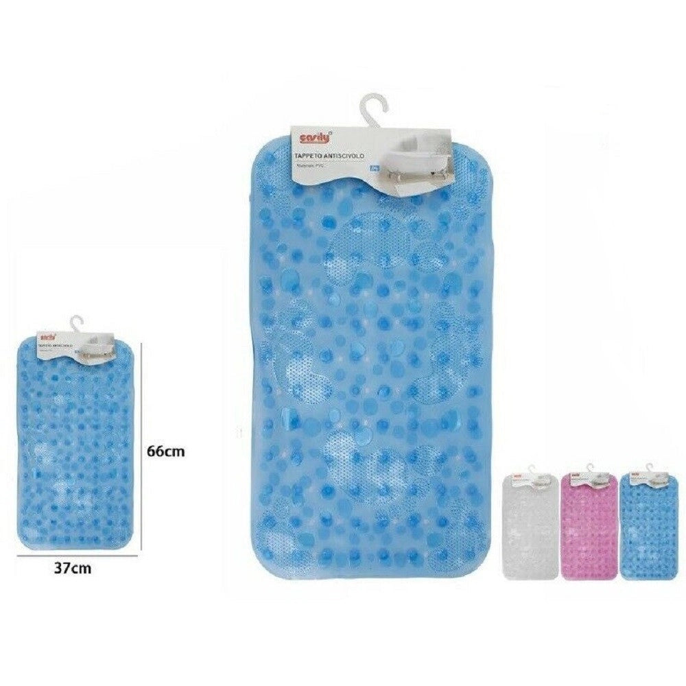 Trade Shop - Tappeto Tappetino Pvc Antiscivolo Vasca Bagno Doccia 66x37cm 59629 Sassi Impronte -
