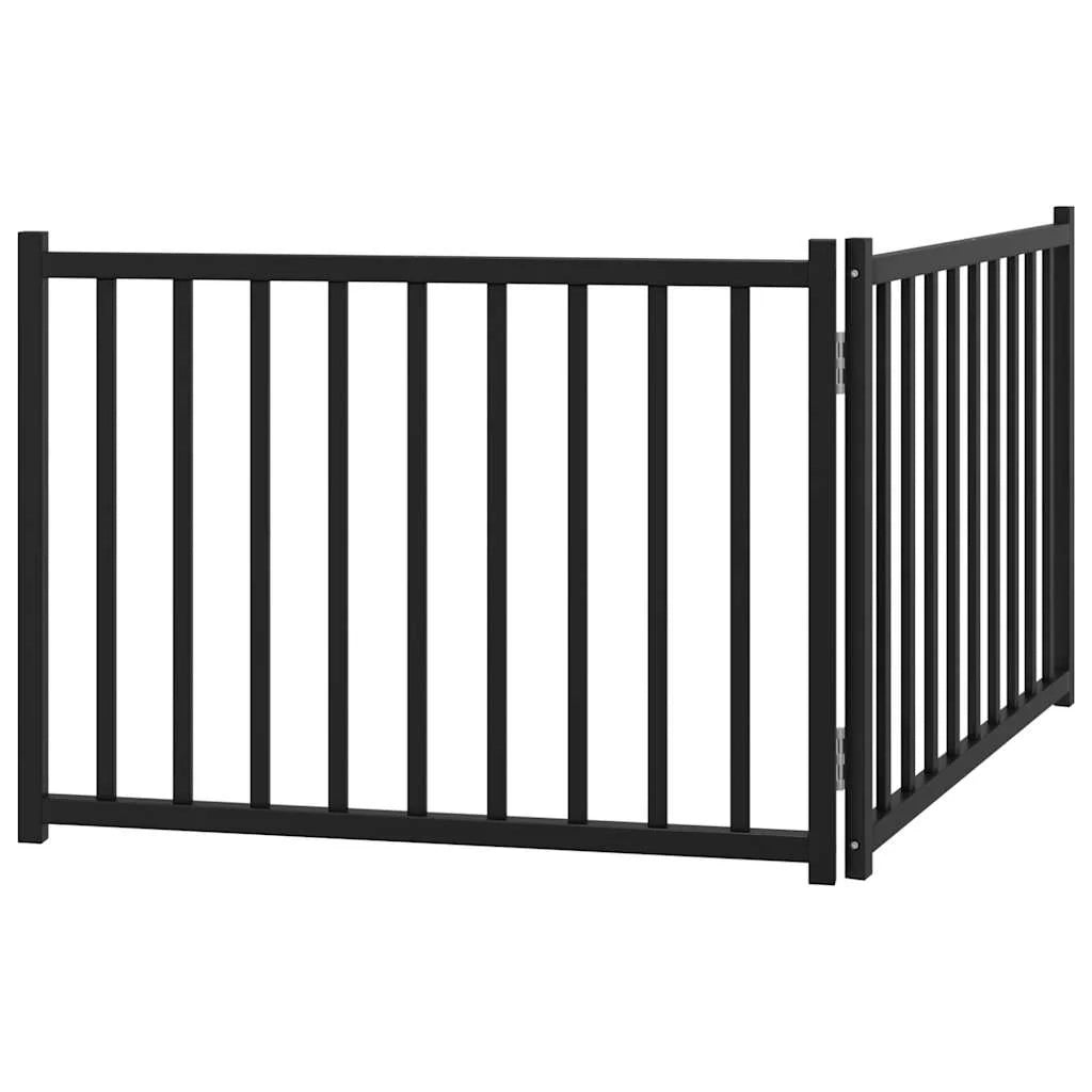 Cancelletto di sicurezza pieghevole per cani 2 pannelli 160 cm legno massello di abete nero 02_0023051