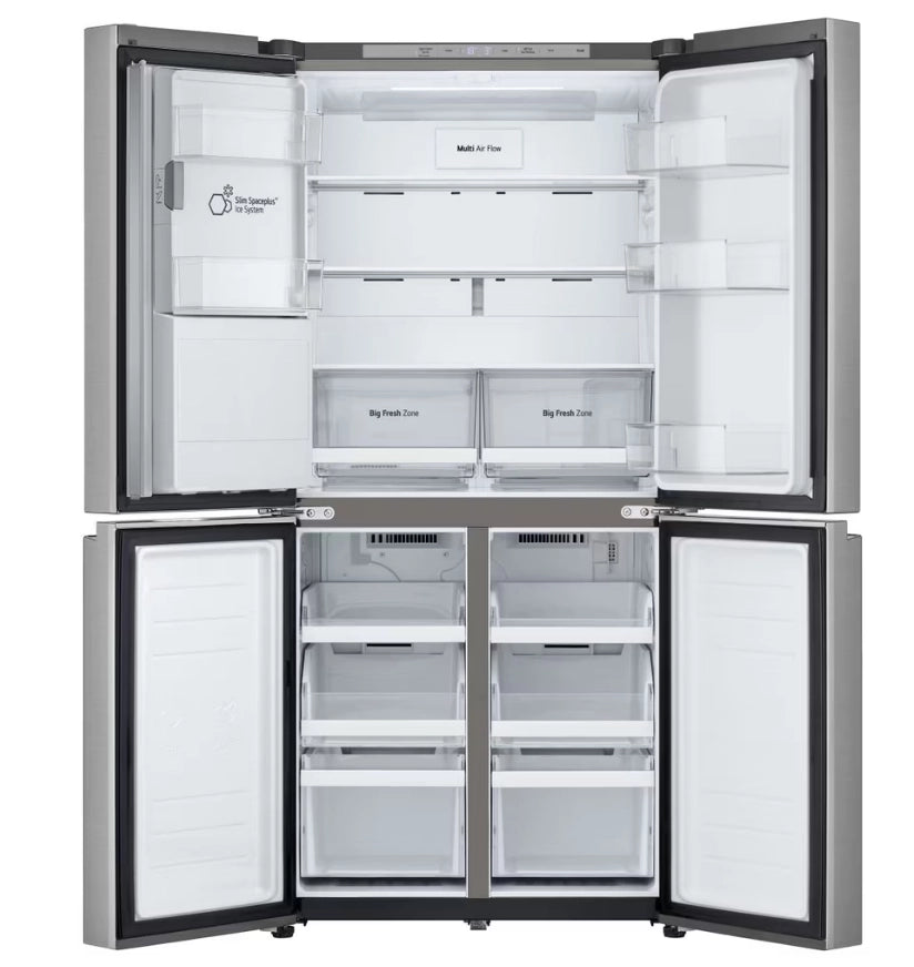 LG GML860PYFE Frigorifero Multidoor Slim, Classe E, 506L, Wi-Fi, Linear Cooling, Smart Diagnosis, Total No Frost,Argento